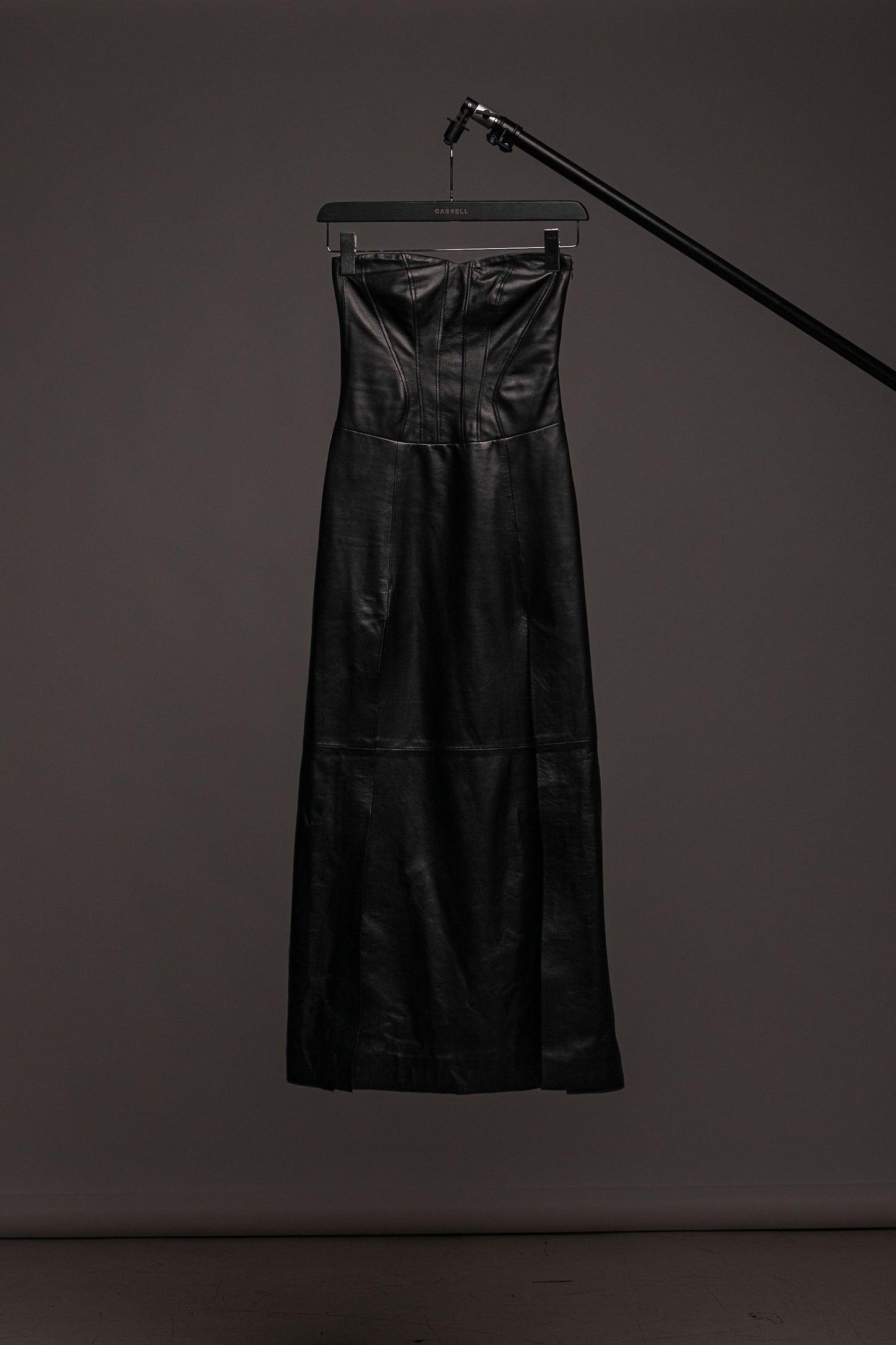 SLEEK NOIR STRAPLESS DRESS