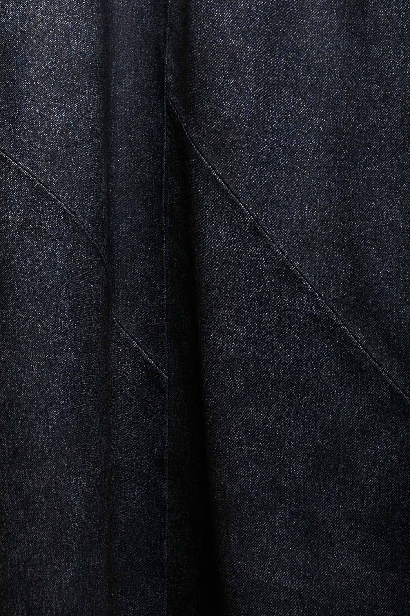 LEATHER DENIM SKIRT