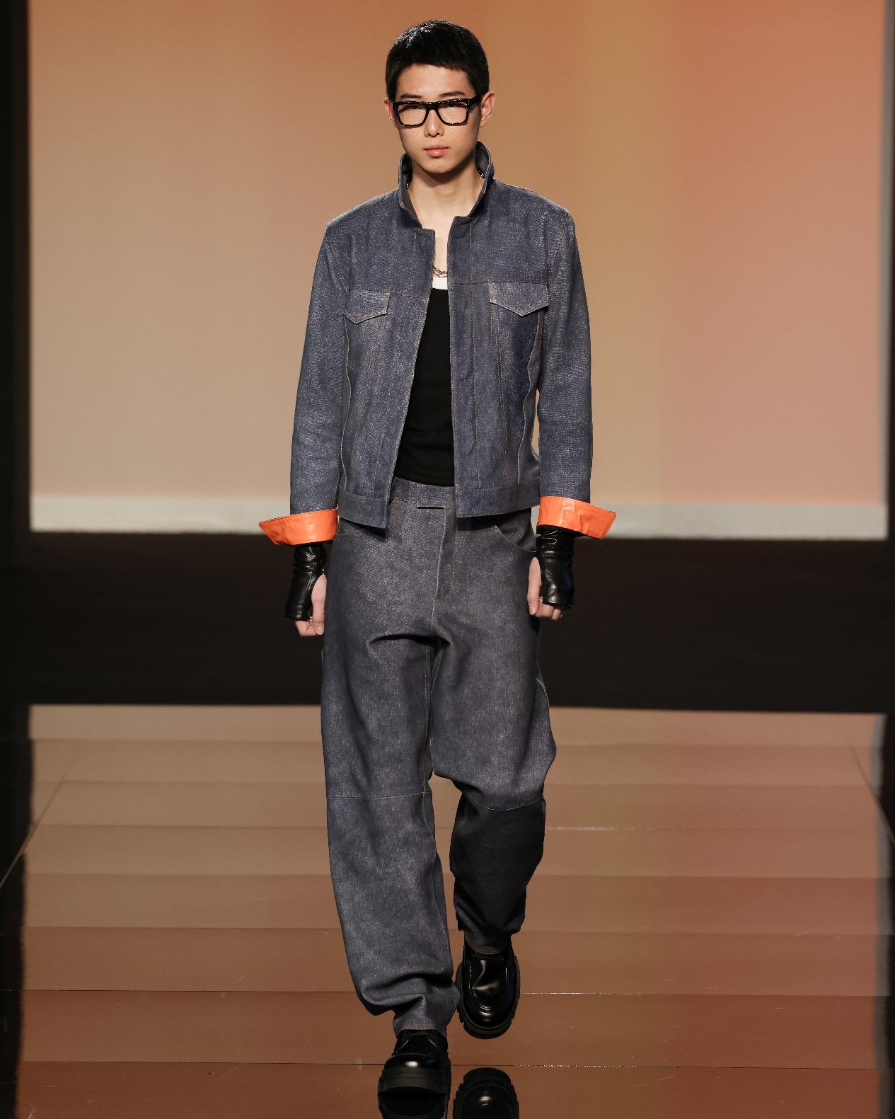 DENIM LEATHER JACKET