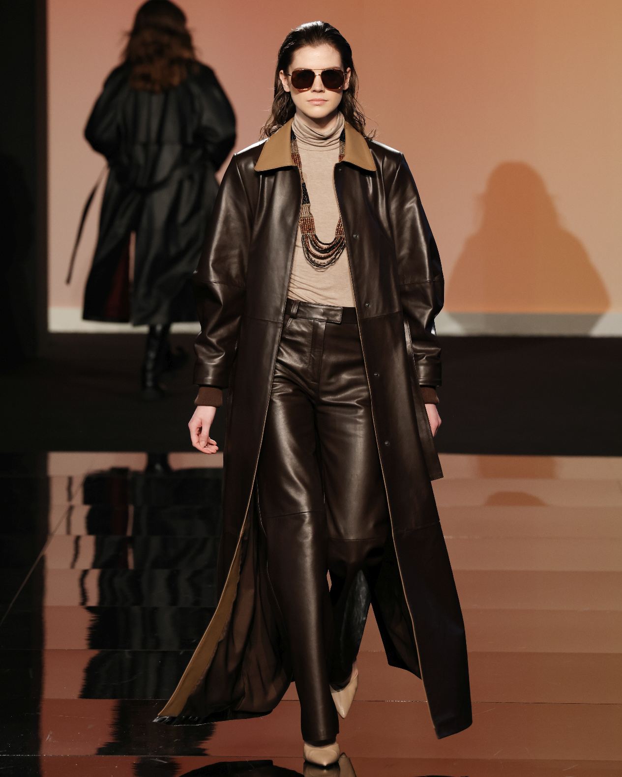 WIDE PANTS BROWN