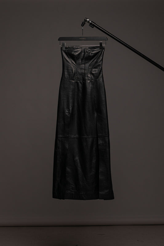 SLEEK NOIR STRAPLESS DRESS