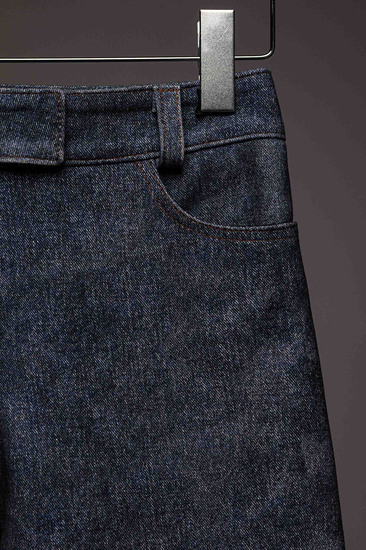 LEATHER DENIM JEANS